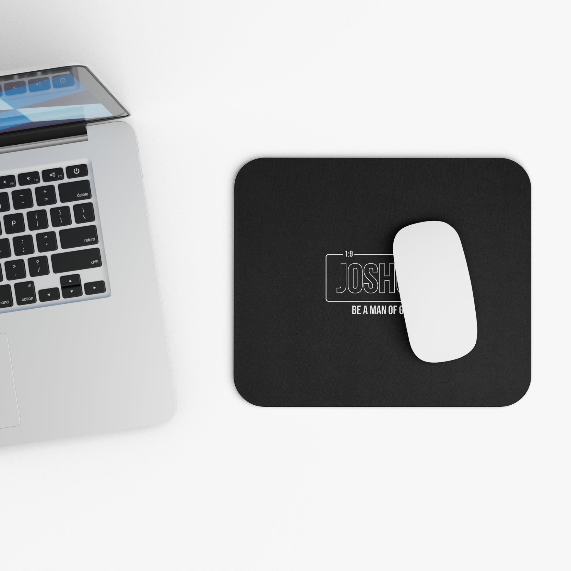 Joshua 1:9  Inspirational Mouse Pad | Elegant Black Design for Home Office