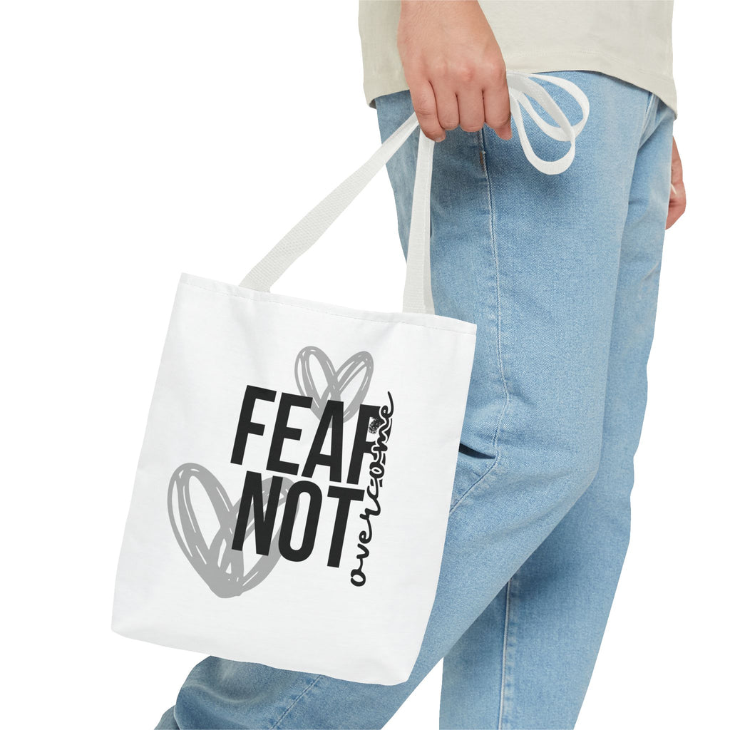 Fear Not Overcome Tote Bag - Inspirational Motivational Design