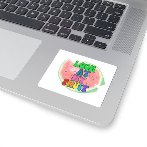 Colorful Watermelon Kiss-Cut Stickers - "Look At My Fruit" - Fun Laptop Accessories