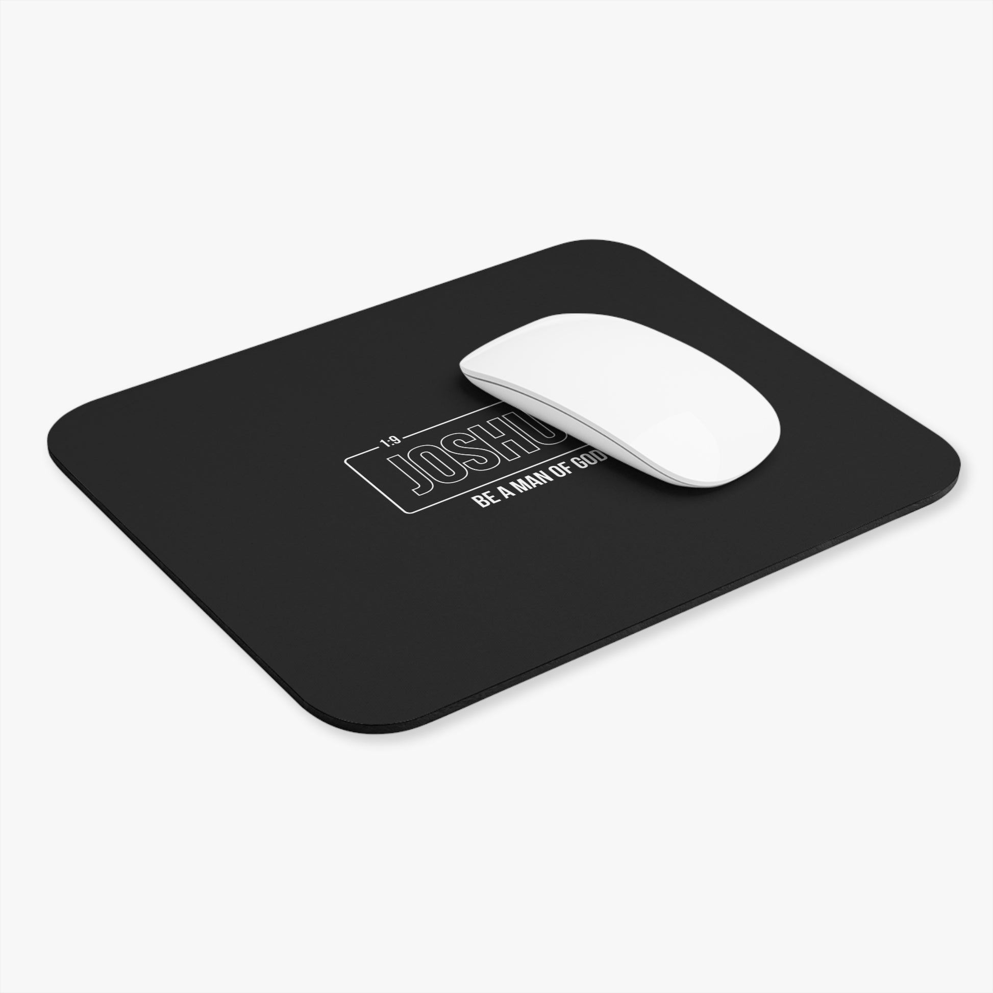 Joshua 1:9  Inspirational Mouse Pad | Elegant Black Design for Home Office